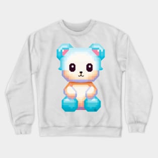 Blue pixelated Teddy Bear Crewneck Sweatshirt